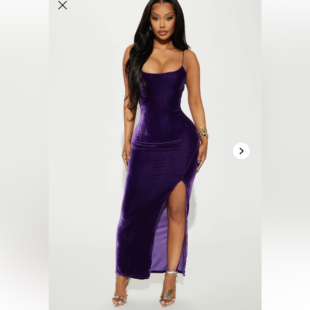 Fashion Nova Eggplant Velvet Maxi Dress